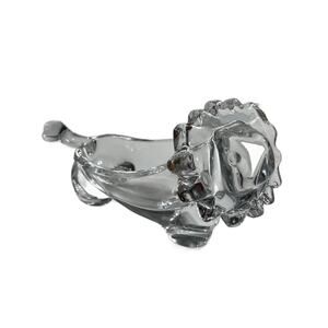 VTG MCM Sasaki Lion Lead Crystal Lion Trinket Candy Pipe Holder Dish 9.5" x 5"